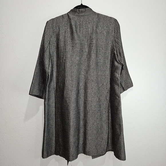EILEEN FISHER Silk Duster Topper Gray Women's Lightweight Jacket Cardigan $498 - Picture 8 of 12